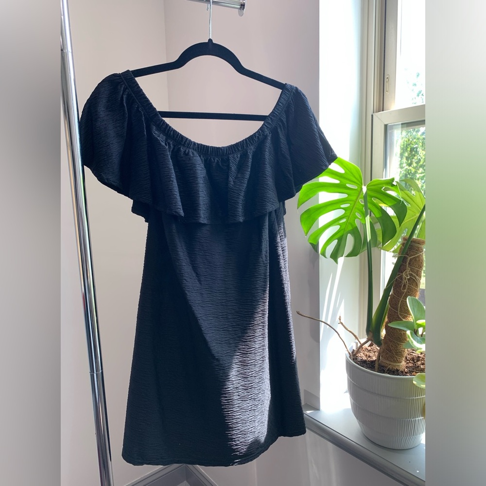 NWT The Hermoza Black Mini Dress | Off the Shoulder | Size Medium